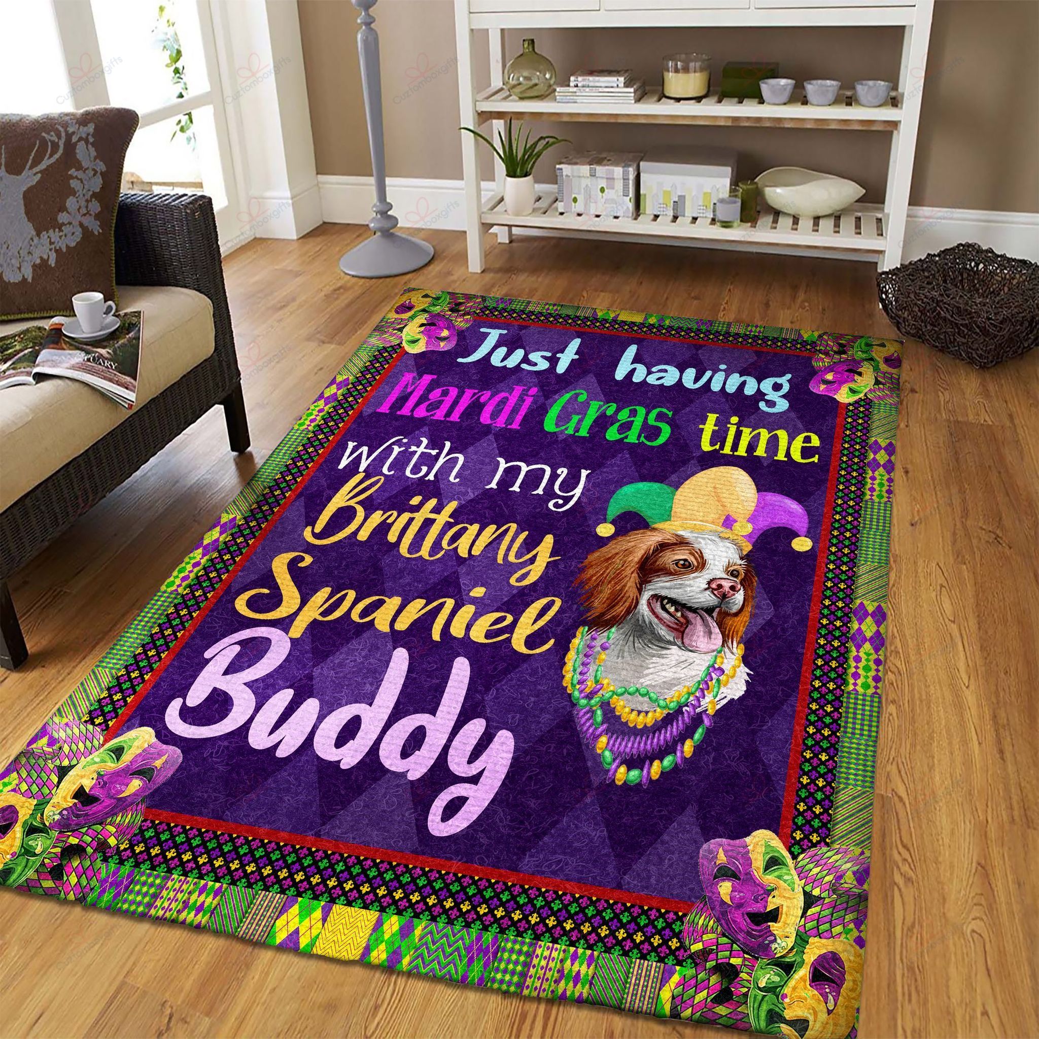 Brittany Spaniel Just Having Mardi Gras Time Rug Sport Decor Gift Floor Decor Living Room Carpet Rug Area Rug - ae51923befe6 Brittany Spaniel Just Having Mardi Gras Time Rug Sport Decor Gift Floor Decor Living Room Carpet Rug Area Rug - ae51923befe6