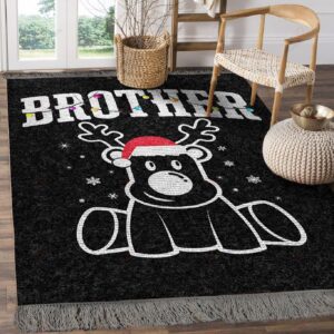 Brother Reindeer Funny Christmas Reindeer Rug Sport Decor Gift Floor Decor Living Room Carpet Rug Area Rug - fa61851cf54a