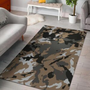Brown And Black Camouflage Rug Sport Decor Gift Floor Decor Living Room Carpet Rug Area Rug - ed4f9c2509b8