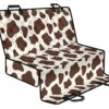 Brown And White Cow Print Pet Car Back Seat Cover - 5fdaf0499ed5