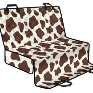 Brown And White Cow Print Pet Car Back Seat Cover - 5fdaf0499ed5