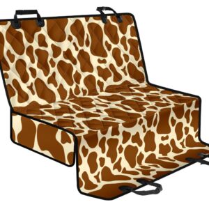 Brown Cow Print Pet Car Back Seat Cover - 63d4b61332c3
