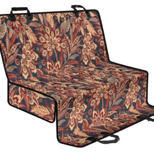 Brown Floral Bohemian Pattern Print Pet Car Back Seat Cover - b6335ef274c1