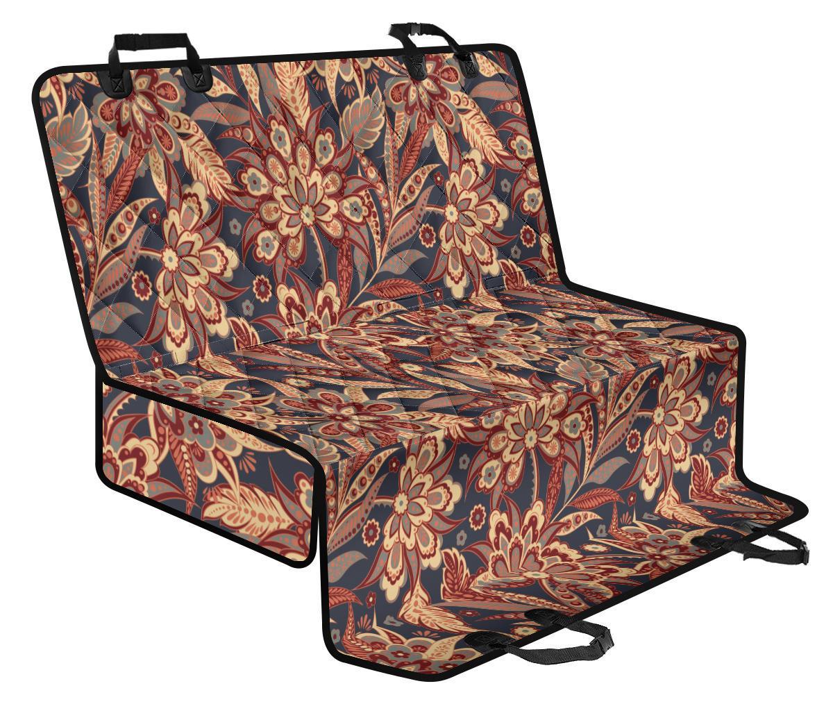 Brown Floral Bohemian Pattern Print Pet Car Back Seat Cover - b6335ef274c1 Brown Floral Bohemian Pattern Print Pet Car Back Seat Cover - b6335ef274c1