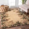 Brown Flower Garden Rug Sport Decor Gift Floor Decor Living Room Carpet Rug Area Rug - 053e987ee764
