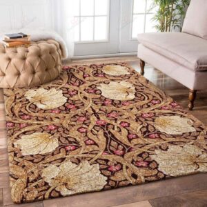Brown Flower Rug Sport Decor Gift Floor Decor Living Room Carpet Rug Area Rug - beb17da76f09