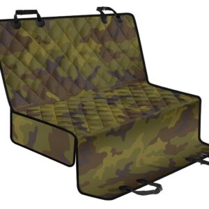 Brown Green Camouflage Print Pet Car Back Seat Cover - 4e8e1e152ef3