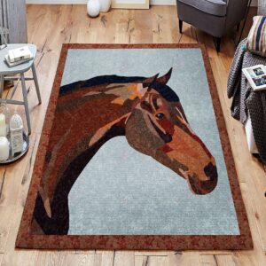 Brown Horse Rug Sport Decor Gift Floor Decor Living Room Carpet Rug Area Rug - 398535dd2094