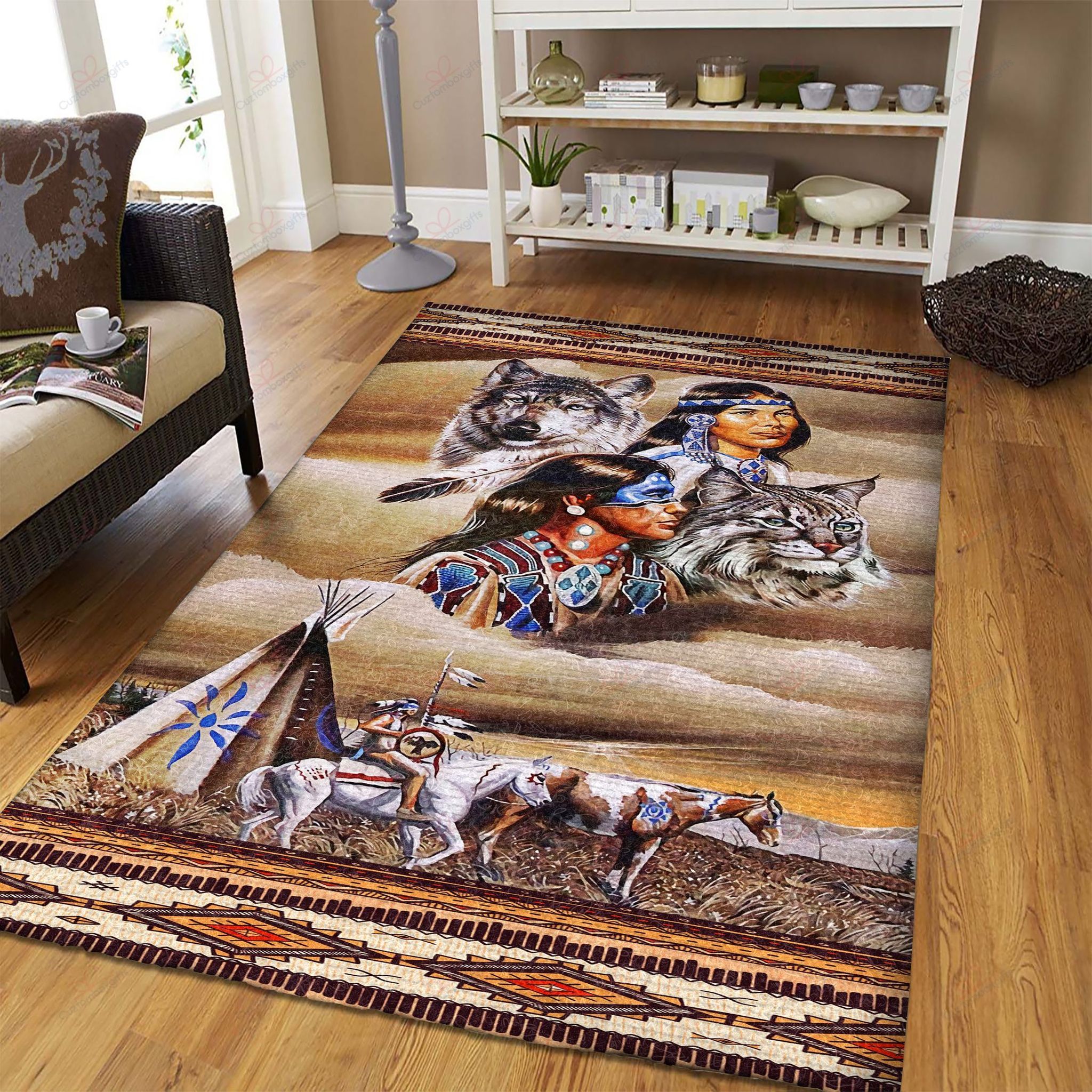 Brown Native Wolf Rug Sport Decor Gift Floor Decor Living Room Carpet Rug Area Rug - c5fd45a99322 Brown Native Wolf Rug Sport Decor Gift Floor Decor Living Room Carpet Rug Area Rug - c5fd45a99322