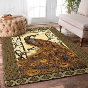 Brown Peacock Rug Sport Decor Gift Floor Decor Living Room Carpet Rug Area Rug - 555e3f52f4cd