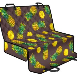 Brown Pineapple Pattern Print Pet Car Back Seat Cover - fb5182546e4e