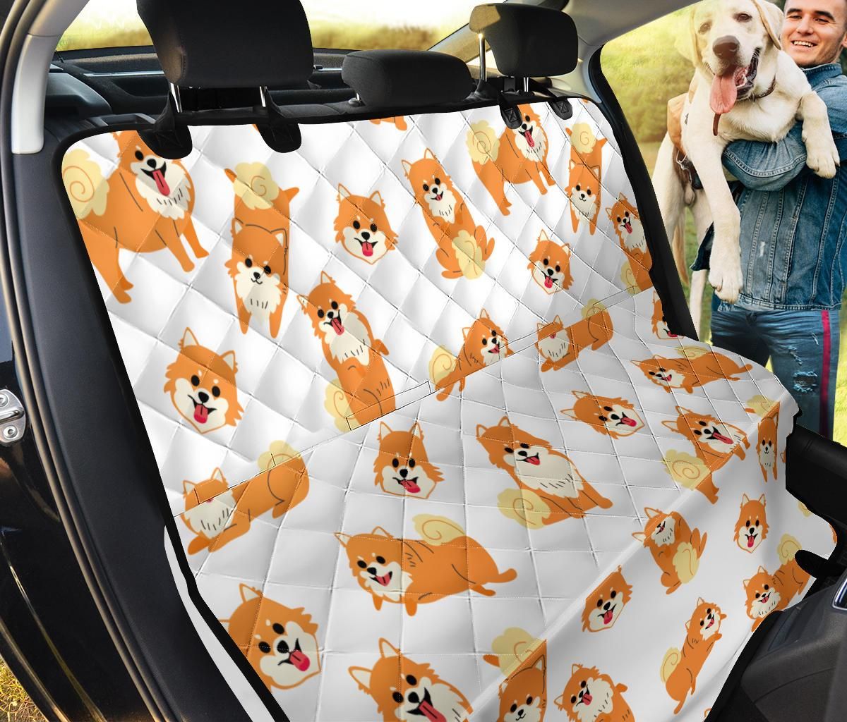 Brown Pomeranian Pattern Car Back Seat Cover Dog Car Seat Covers - bf388bee39ac Brown Pomeranian Pattern Car Back Seat Cover Dog Car Seat Covers - bf388bee39ac