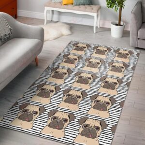 Brown Pug Dogs Rug Sport Decor Gift Floor Decor Living Room Carpet Rug Area Rug - 4e2f3bce53d7