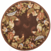Brown Rooster Round Carpet Floor Rug Living Room Bedroom Decor Round Area Rug Carpet