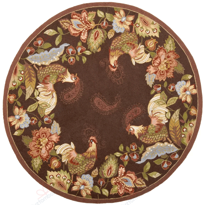 Brown Rooster Round Carpet Floor Rug Living Room Bedroom Decor Round Area Rug Carpet Brown Rooster Round Carpet Floor Rug Living Room Bedroom Decor Round Area Rug Carpet