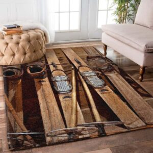Brown Skiing Rug Sport Decor Gift Floor Decor Living Room Carpet Rug Area Rug - 7b4c711ff85b
