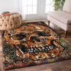 Brown Skull Flower Rug Sport Decor Gift Floor Decor Living Room Carpet Rug Area Rug - 911e7c1cfd1c