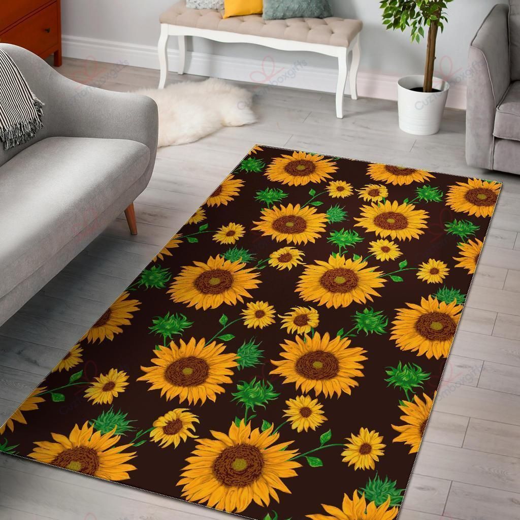 Brown Sunflower Pattern Rug Sport Decor Gift Floor Decor Living Room Carpet Rug Area Rug - aef20dccc1a5 Brown Sunflower Pattern Rug Sport Decor Gift Floor Decor Living Room Carpet Rug Area Rug - aef20dccc1a5
