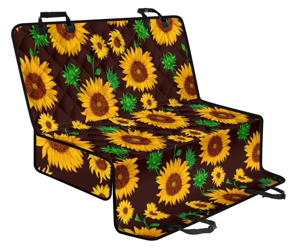 Brown Sunflower Pattern Print Pet Car Back Seat Cover - b0aac7239c79 Brown Sunflower Pattern Print Pet Car Back Seat Cover - b0aac7239c79