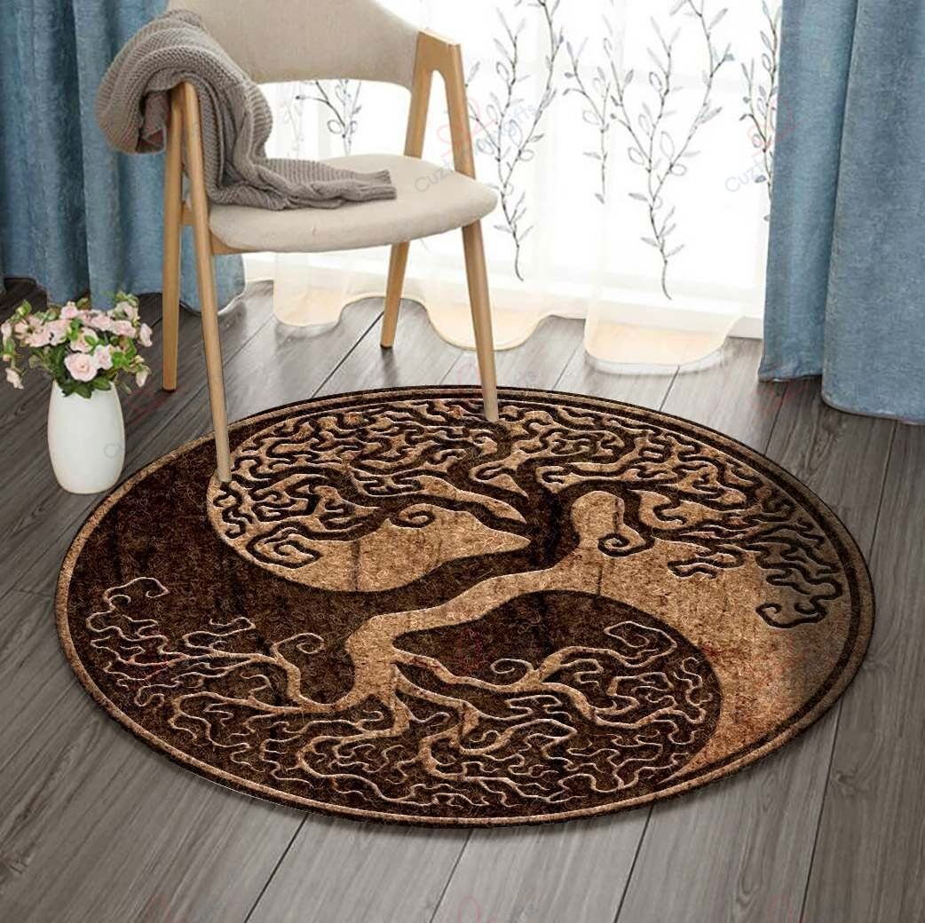 Brown Tree Of Life Round Carpet Floor Rug Living Room Bedroom Decor Round Area Rug Carpet Brown Tree Of Life Round Carpet Floor Rug Living Room Bedroom Decor Round Area Rug Carpet
