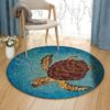Brown Turtle Round Carpet Floor Rug Living Room Bedroom Decor Round Area Rug Carpet