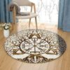 Brown Viking Tree Of Life Round Carpet Floor Rug Living Room Bedroom Decor Round Area Rug Carpet
