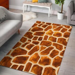 Brown Watercolor Giraffe Pattern Rug Sport Decor Gift Floor Decor Living Room Carpet Rug Area Rug - 32b0631e02c4