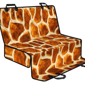 Brown Watercolor Giraffe Pattern Print Pet Car Back Seat Cover - b23b7a02a556