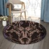 Brown Wolf Round Carpet Floor Rug Living Room Bedroom Decor Round Area Rug Carpet