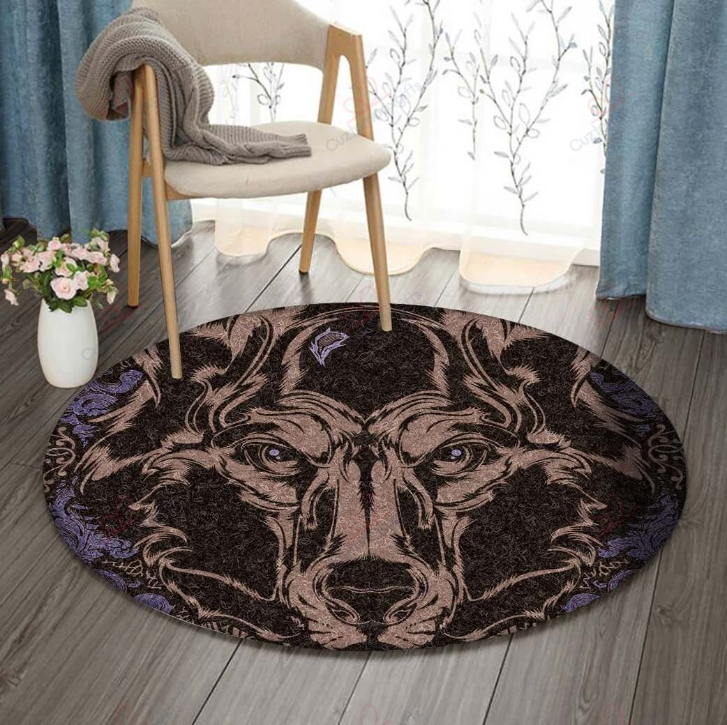 Brown Wolf Round Carpet Floor Rug Living Room Bedroom Decor Round Area Rug Carpet Brown Wolf Round Carpet Floor Rug Living Room Bedroom Decor Round Area Rug Carpet