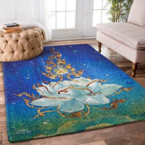 Buddhism Lotus Rug Sport Decor Gift Floor Decor Living Room Carpet Rug Area Rug - f41a67a43e28
