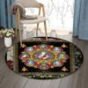 Buddhist Round Carpet Floor Rug Living Room Bedroom Decor Round Area Rug Carpet