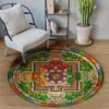 Buddhist Mandala Round Carpet Floor Rug Living Room Bedroom Decor Round Area Rug Carpet