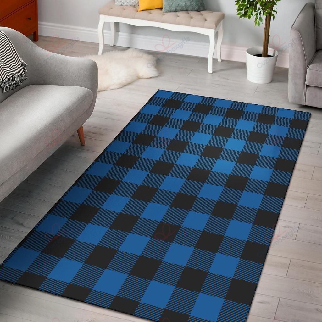 Buffalo Check Blue Pattern 3 Rug Sport Decor Gift Floor Decor Living Room Carpet Rug Area Rug - 369a096f5220 Buffalo Check Blue Pattern 3 Rug Sport Decor Gift Floor Decor Living Room Carpet Rug Area Rug - 369a096f5220