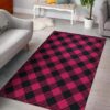 Buffalo Check Pink Rug Sport Decor Gift Floor Decor Living Room Carpet Rug Area Rug - 4e8dc3fedecf