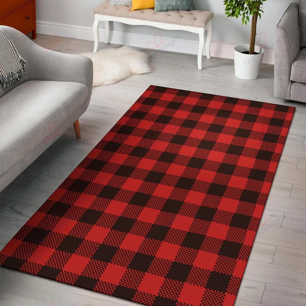 Buffalo Check Red Pattern 5 Rug Sport Decor Gift Floor Decor Living Room Carpet Rug Area Rug - 08f25995a2aa Buffalo Check Red Pattern 5 Rug Sport Decor Gift Floor Decor Living Room Carpet Rug Area Rug - 08f25995a2aa