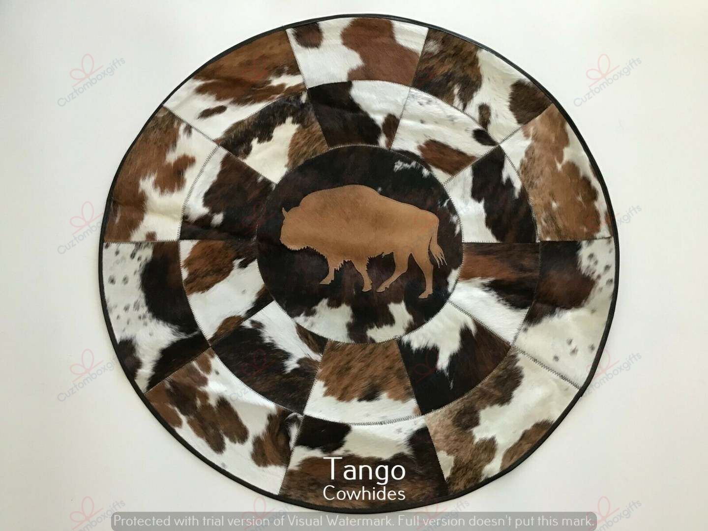Buffalo Cowhide Round Carpet Floor Rug Living Room Bedroom Decor Round Area Rug Carpet Buffalo Cowhide Round Carpet Floor Rug Living Room Bedroom Decor Round Area Rug Carpet