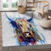 Buffalo Paint Art Rug Sport Decor Gift Floor Decor Living Room Carpet Rug Area Rug - ecfca33bf4ea