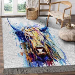 Buffalo Paint Art Rug Sport Decor Gift Floor Decor Living Room Carpet Rug Area Rug - ecfca33bf4ea