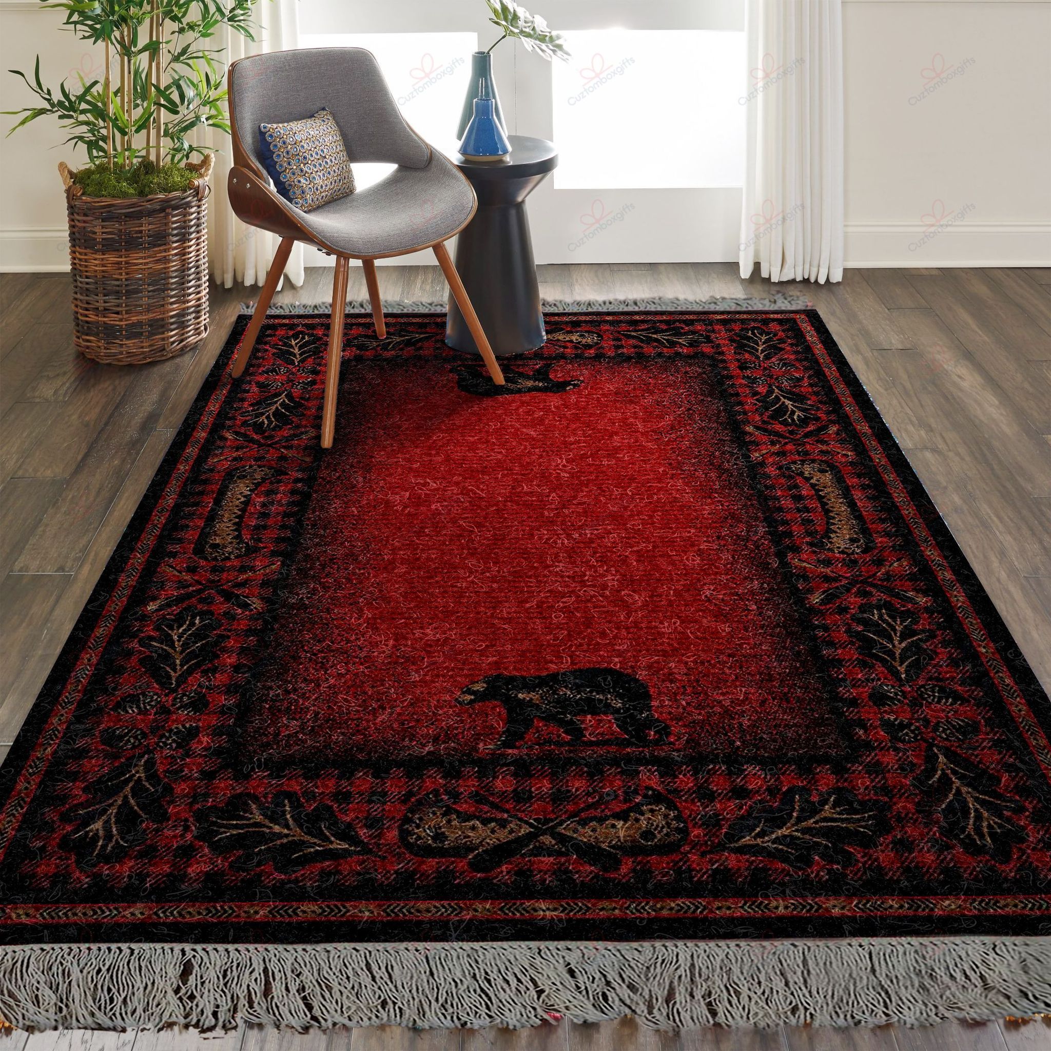 Buffalo Plaid Bear And Canoe Cabin Rug Sport Decor Gift Floor Decor Living Room Carpet Rug Area Rug - ea2a1a3a9bda Buffalo Plaid Bear And Canoe Cabin Rug Sport Decor Gift Floor Decor Living Room Carpet Rug Area Rug - ea2a1a3a9bda