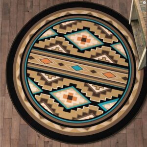 Buffalo Ridge Round Carpet Floor Rug Living Room Bedroom Decor Round Area Rug Carpet