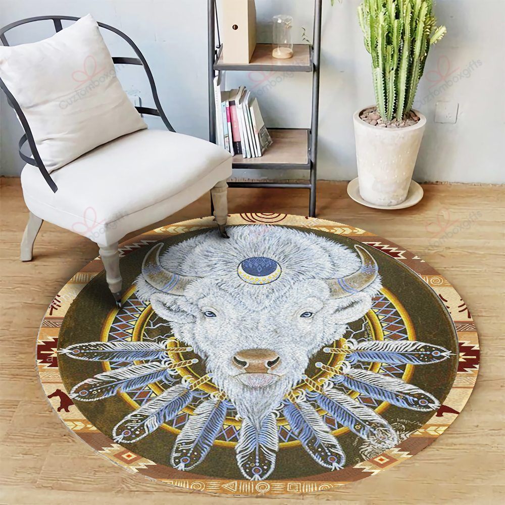 Bufflalo Native White Round Carpet Floor Rug Living Room Bedroom Decor Round Area Rug Carpet Bufflalo Native White Round Carpet Floor Rug Living Room Bedroom Decor Round Area Rug Carpet