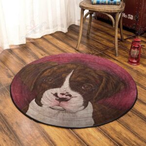 Bull Dog Round Carpet Floor Rug Living Room Bedroom Decor Round Area Rug Carpet