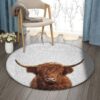 Bull Round Carpet Floor Rug Living Room Bedroom Decor Round Area Rug Carpet