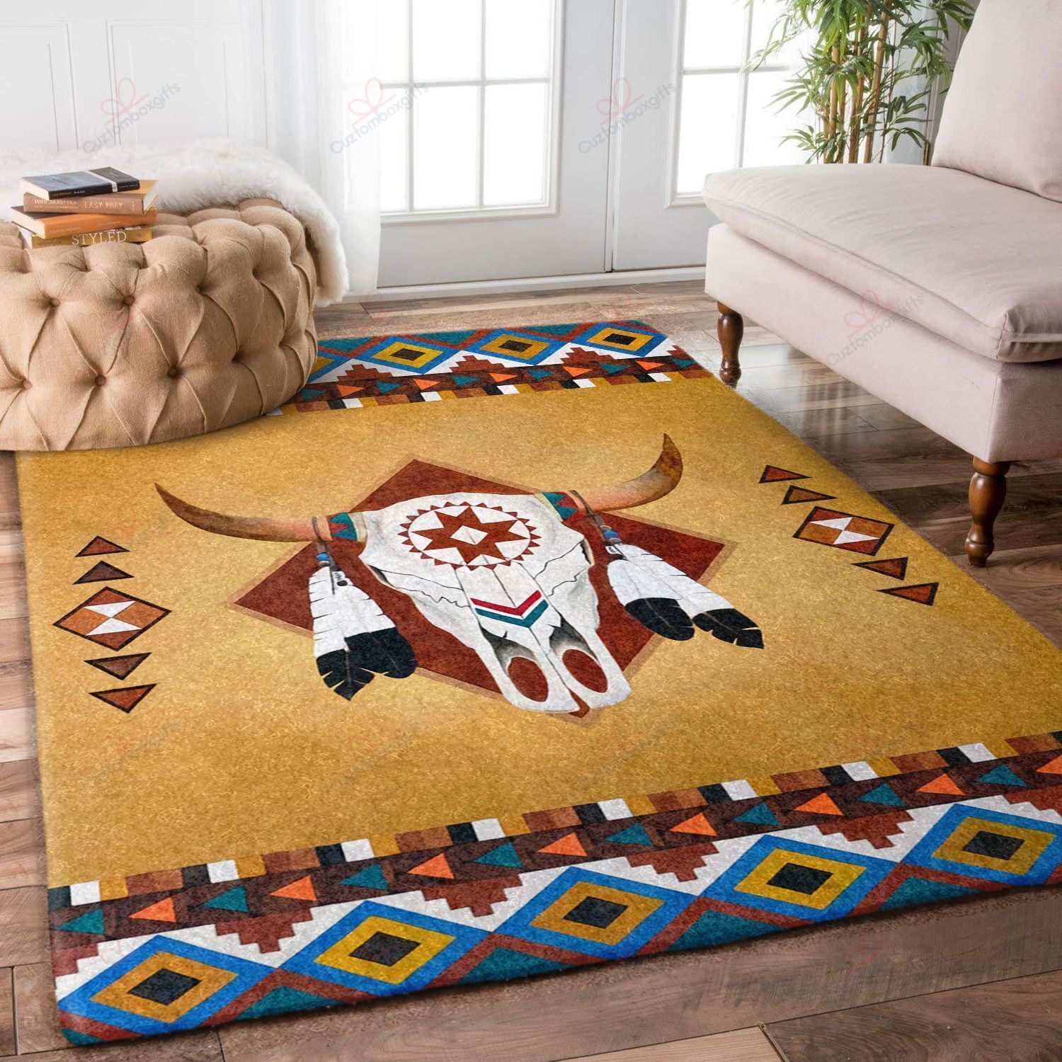 Bull Skull Pattern Rug Sport Decor Gift Floor Decor Living Room Carpet Rug Area Rug - 5c391fd95c0f Bull Skull Pattern Rug Sport Decor Gift Floor Decor Living Room Carpet Rug Area Rug - 5c391fd95c0f