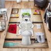 Bull Terrier Dog Great Ideas Come From Sitting On A Toilet Rug Sport Decor Gift Floor Decor Living Room Carpet Rug Area Rug - 1fa488c40250