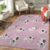 Bull Terrier Pink Heart Rug Sport Decor Gift Floor Decor Living Room Carpet Rug Area Rug - 4ea0f4821e0d