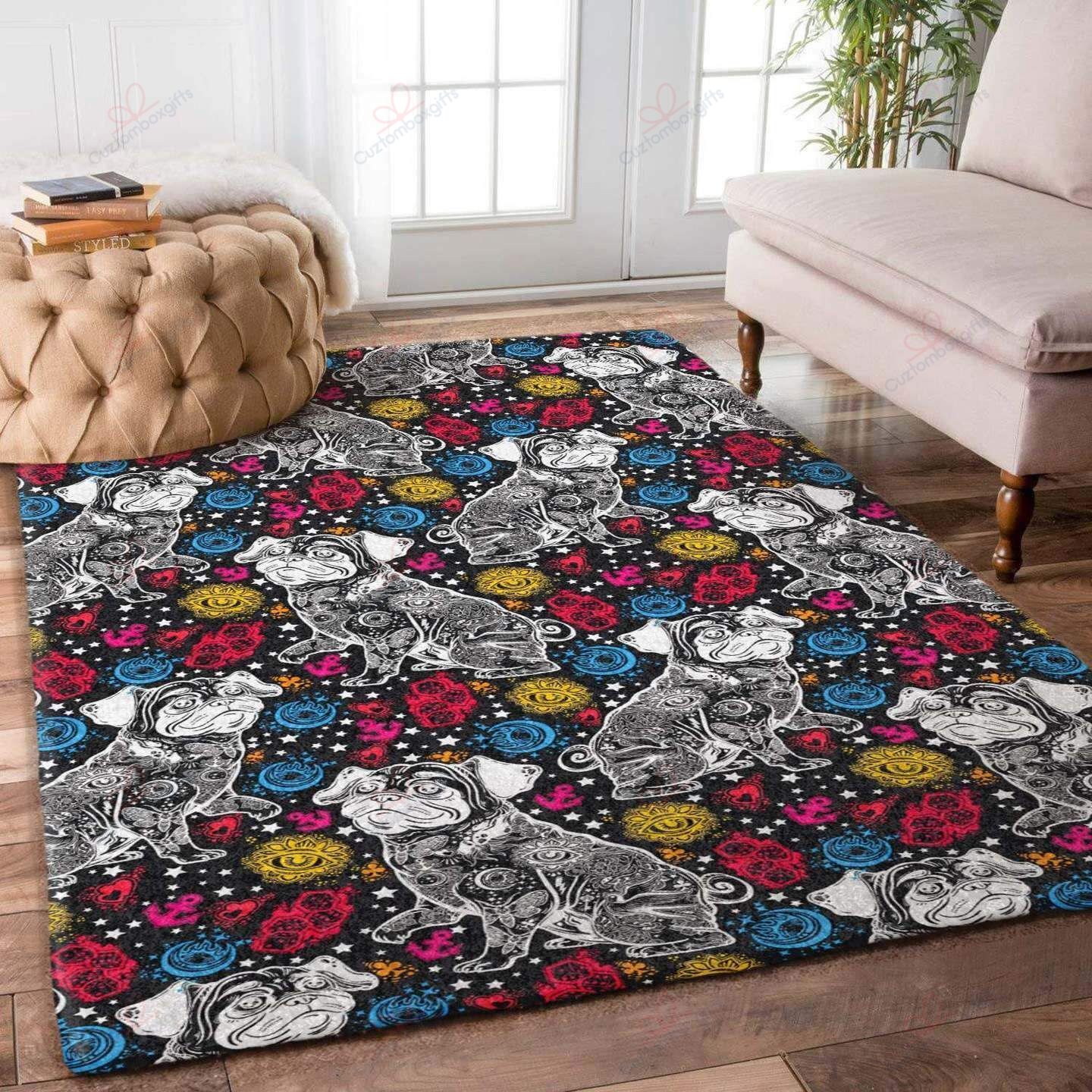 Bulldog 2 Rug Sport Decor Gift Floor Decor Living Room Carpet Rug Area Rug - c6559fca600d Bulldog 2 Rug Sport Decor Gift Floor Decor Living Room Carpet Rug Area Rug - c6559fca600d