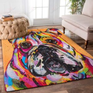 Bulldog Art Rug Sport Decor Gift Floor Decor Living Room Carpet Rug Area Rug - 61b7864afc83