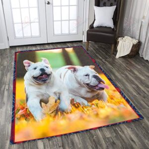 Bulldog Couple Rug Sport Decor Gift Floor Decor Living Room Carpet Rug Area Rug - def889bee48a